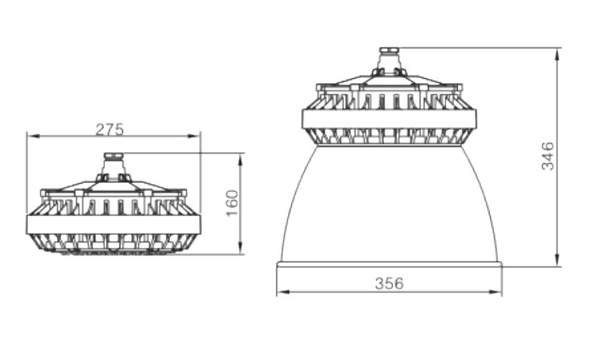 NGC9822高顶灯尺寸结构